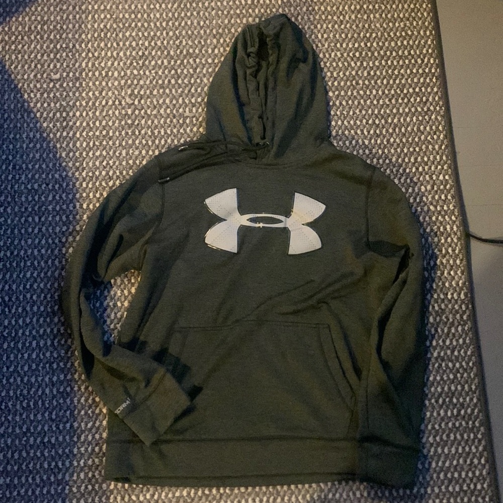 Under Armour Storm1 Pullover Hoodie Medium grey/green Long Sleeve Loose fit
